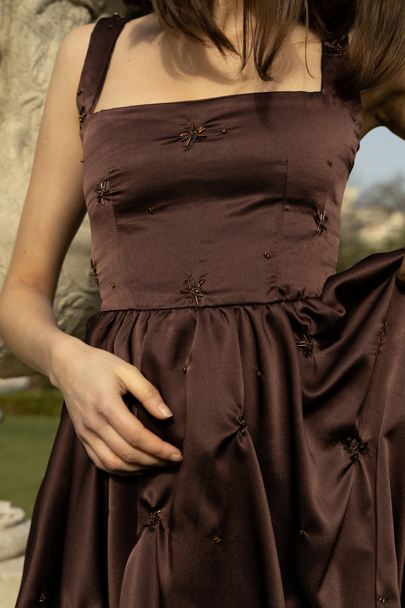 Balloon Dress Brown small