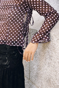 Burgundy polkadot Top