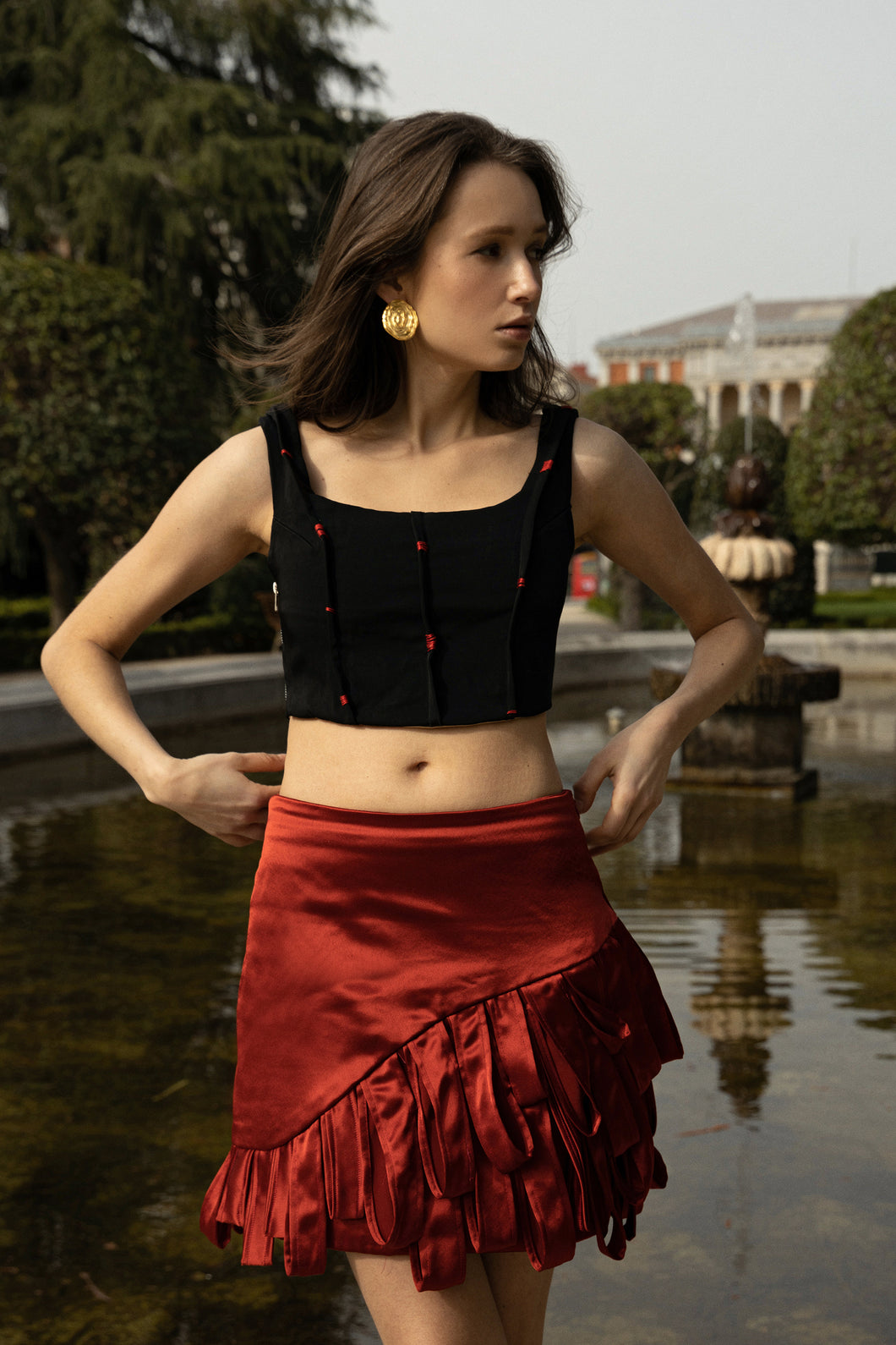 Flap Skirt Satin